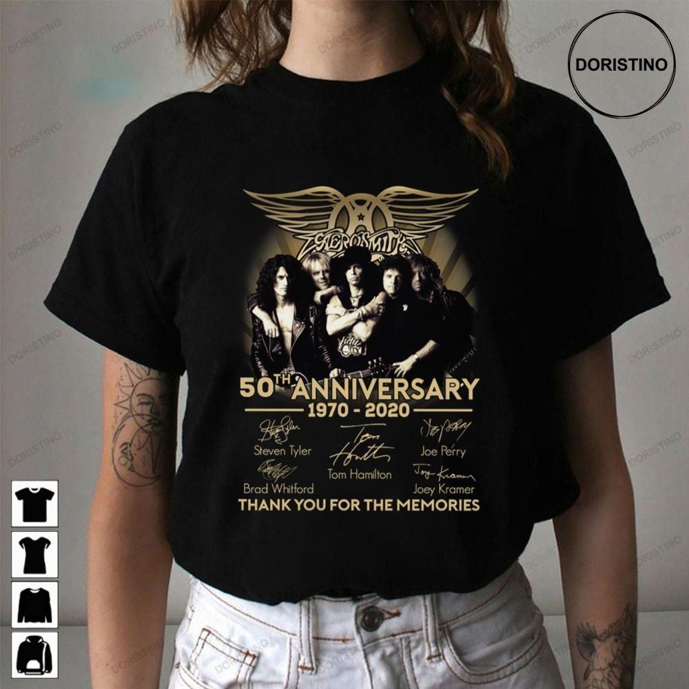 50th Anniversary 1970 2020 Aerosmith Thank You For The Memories Limited Edition T-shirts